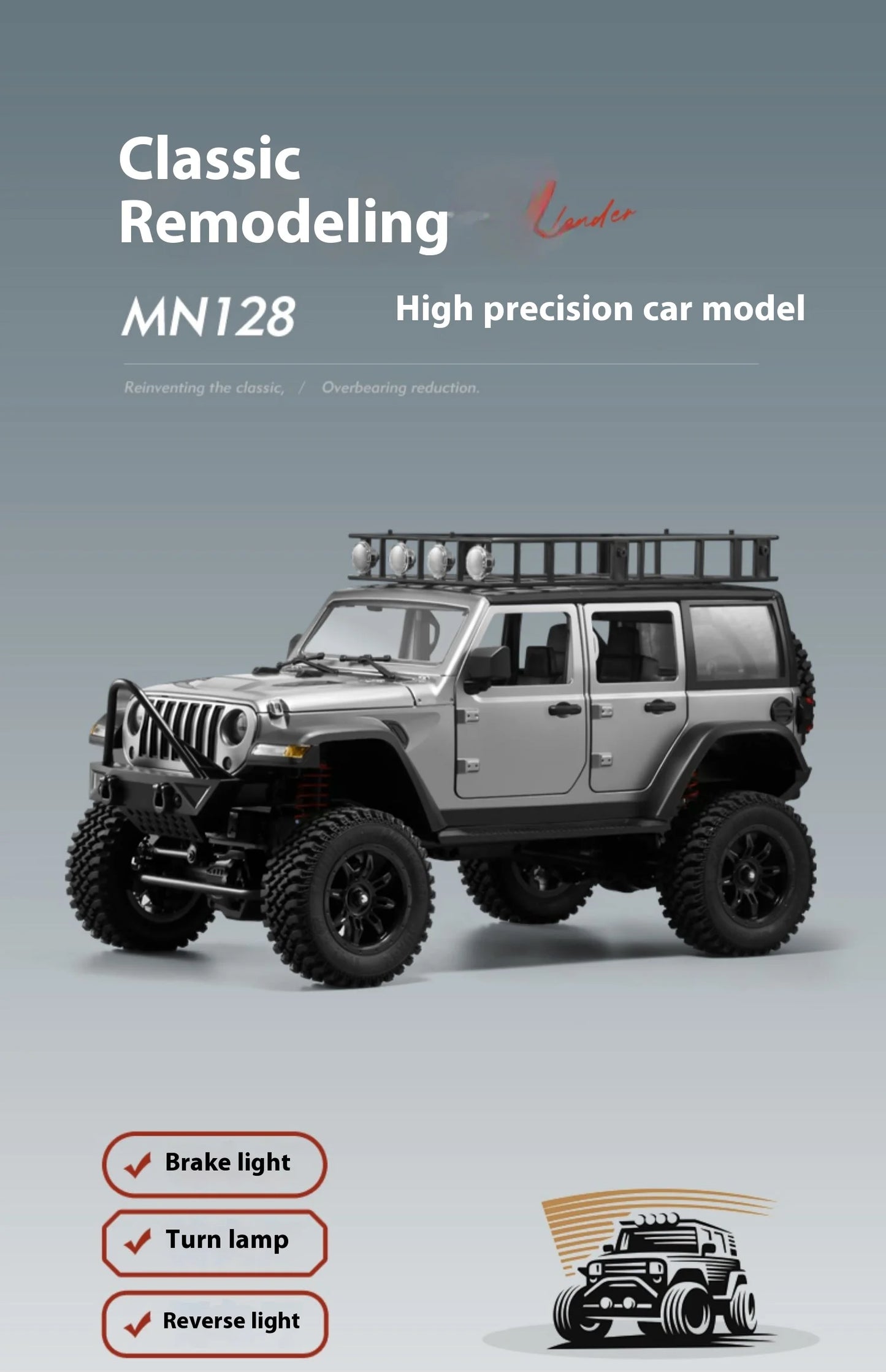 MN128 1/12 RC coche 4WD Jeep modelo 2,4G Control remoto luz LED 4X4 todoterreno 4WD escalada RC