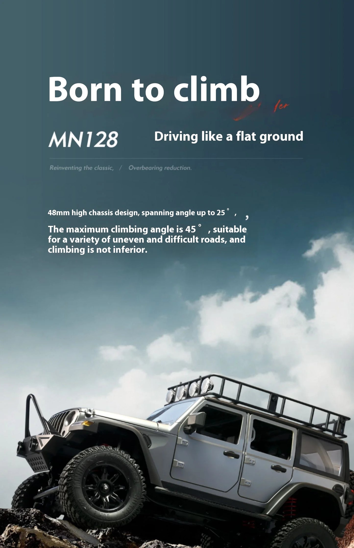 MN128 1/12 RC coche 4WD Jeep modelo 2,4G Control remoto luz LED 4X4 todoterreno 4WD escalada RC