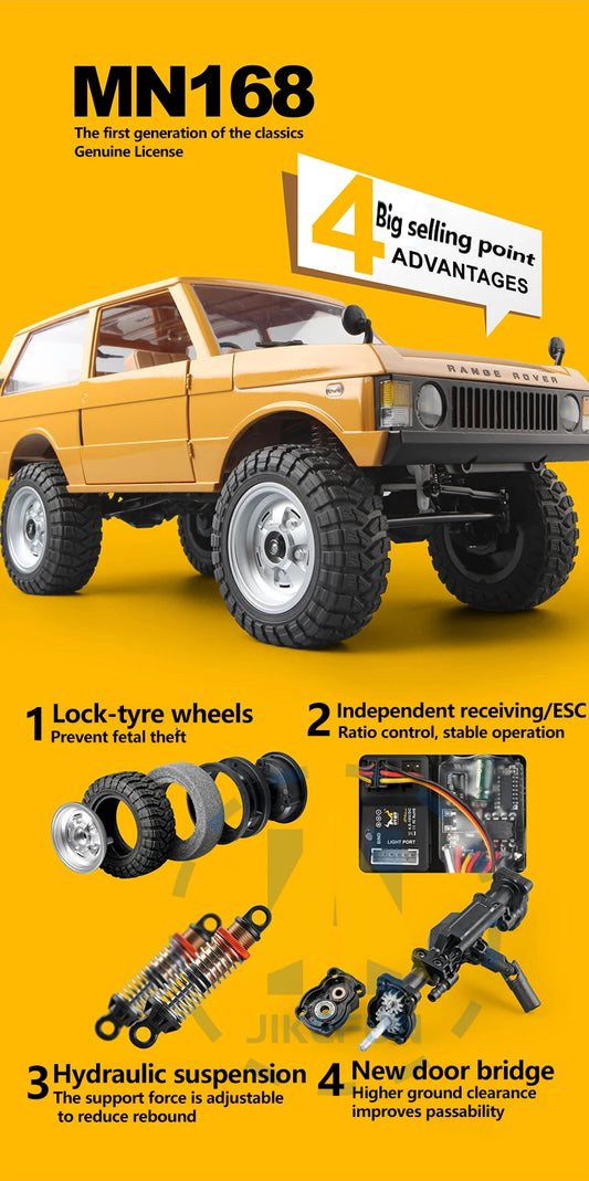 Nuevo coche teledirigido 1/12 MN168, modelo MN 4WD, vehículo todoterreno sobre orugas con Control remoto, coche de escalada eléctrico, juguetes para niños y adultos