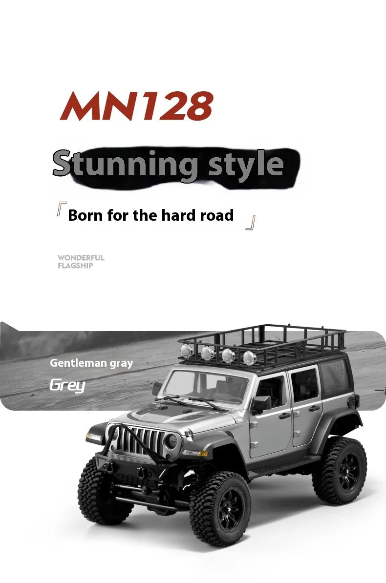 MN128 1/12 RC coche 4WD Jeep modelo 2,4G Control remoto luz LED 4X4 todoterreno 4WD escalada RC