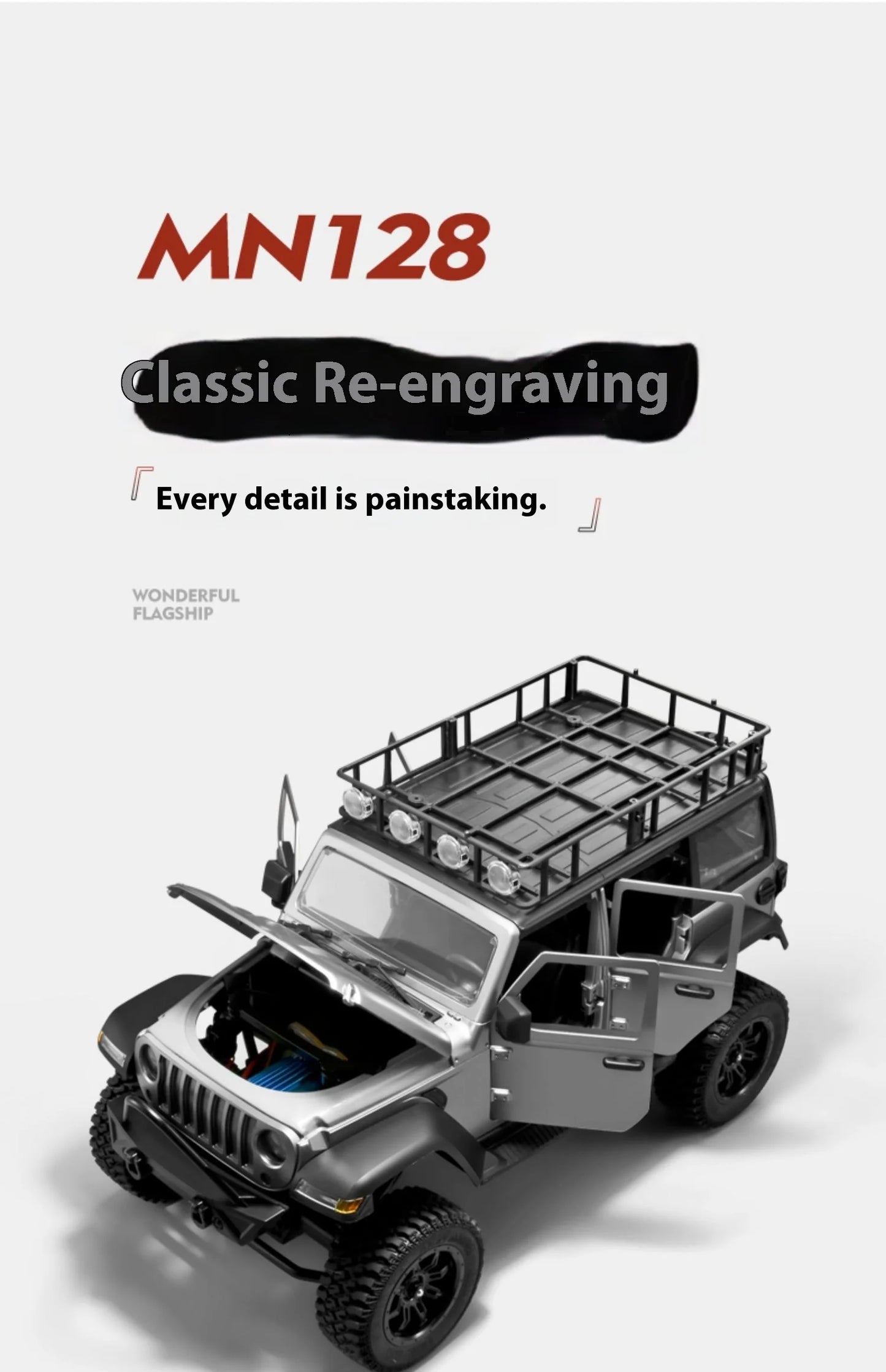 MN128 1/12 RC coche 4WD Jeep modelo 2,4G Control remoto luz LED 4X4 todoterreno 4WD escalada RC